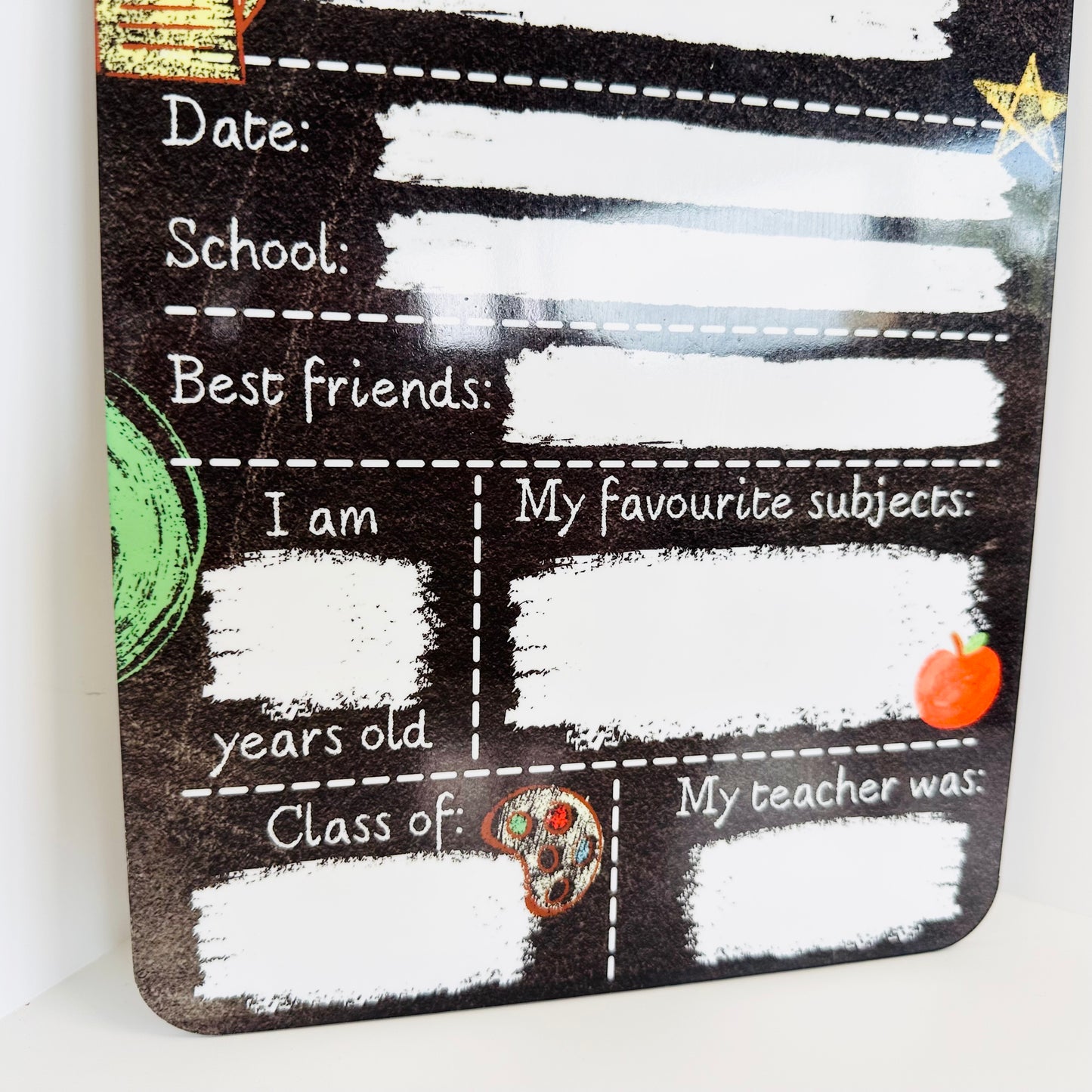 Acrylic Double-sided School Memory Board (Wipeable) - Blackboard Design