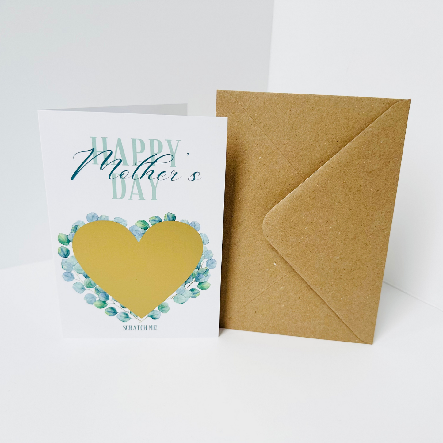 Mother's Day DIY Scratch Reveal Card - Eucalyptus