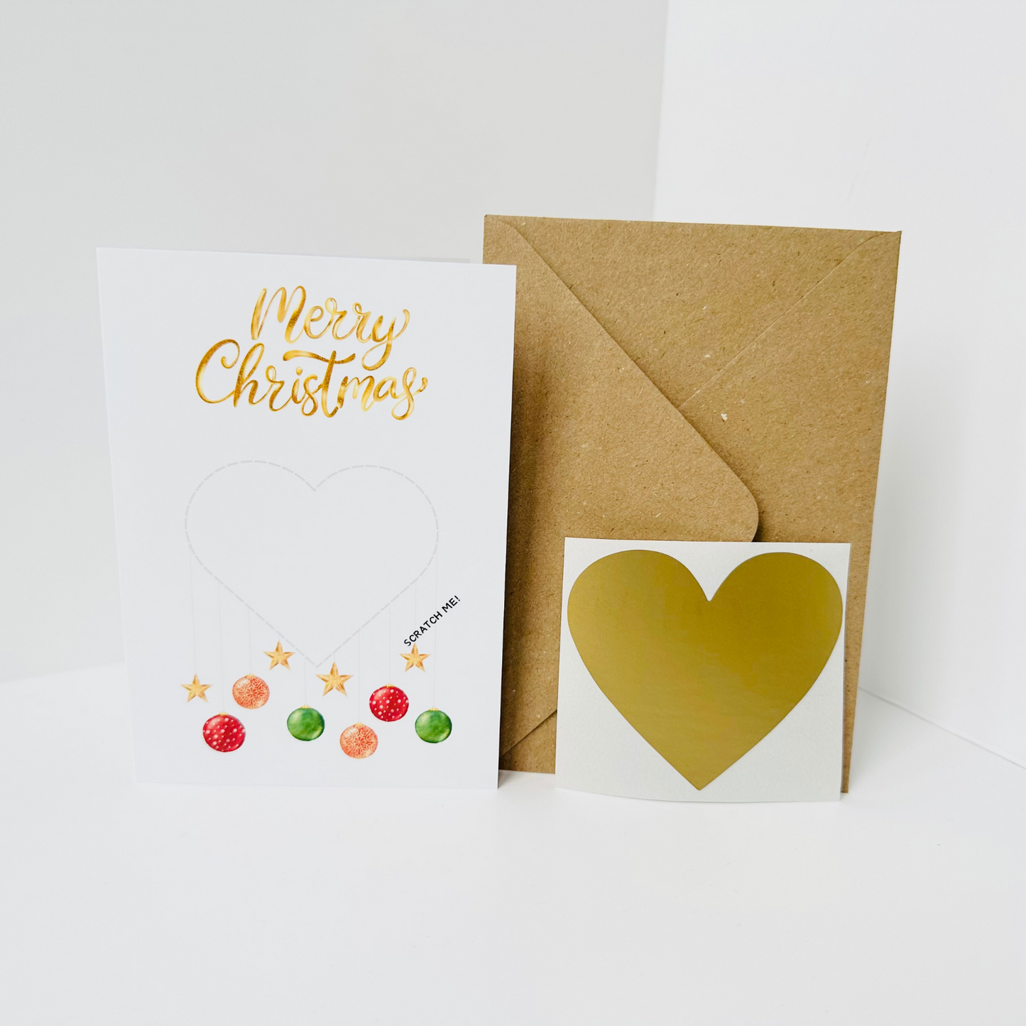 Christmas DIY Scratch Reveal Card - Baubles