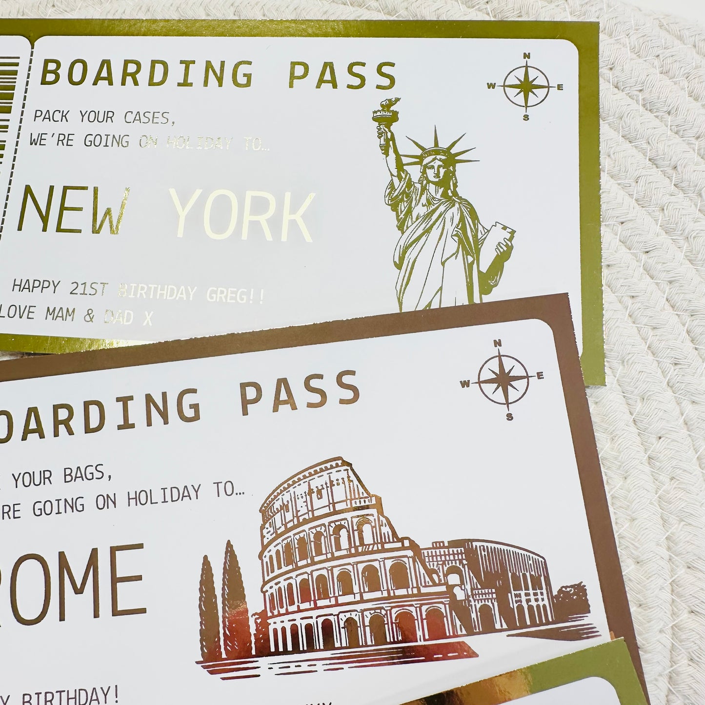 Boarding Pass Gifting/Memento Foiled Ticket