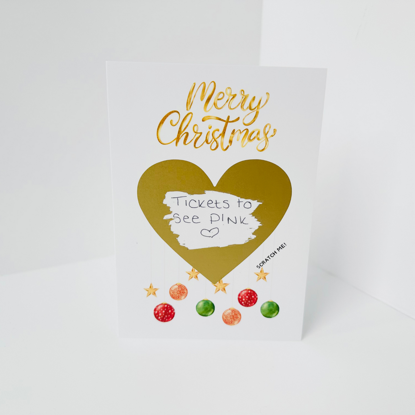 Christmas DIY Scratch Reveal Card - Baubles