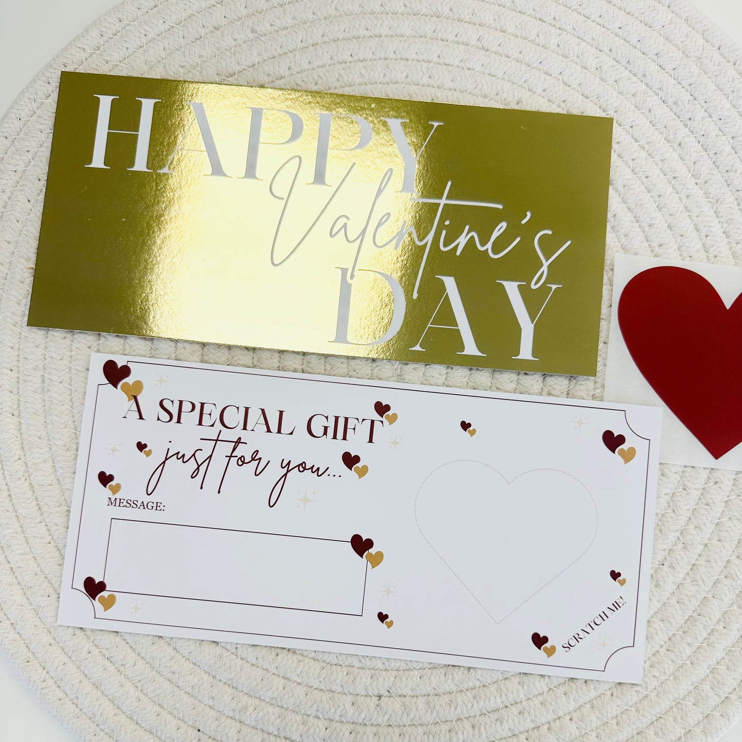 Valentine's Gold Foiled DIY Scratch Reveal Voucher - Hearts