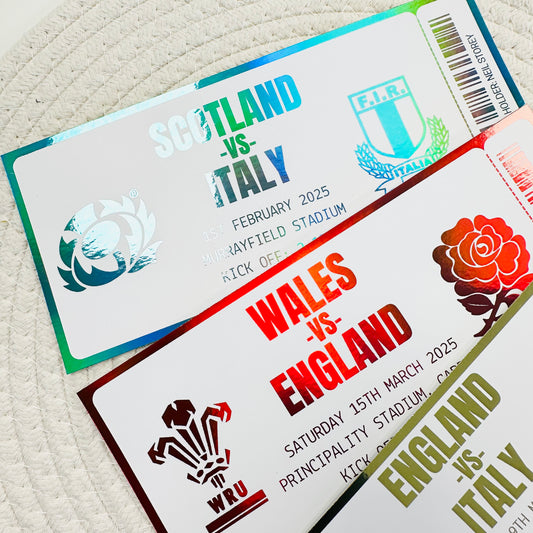 Rugby Gifting/Memento Foiled Ticket