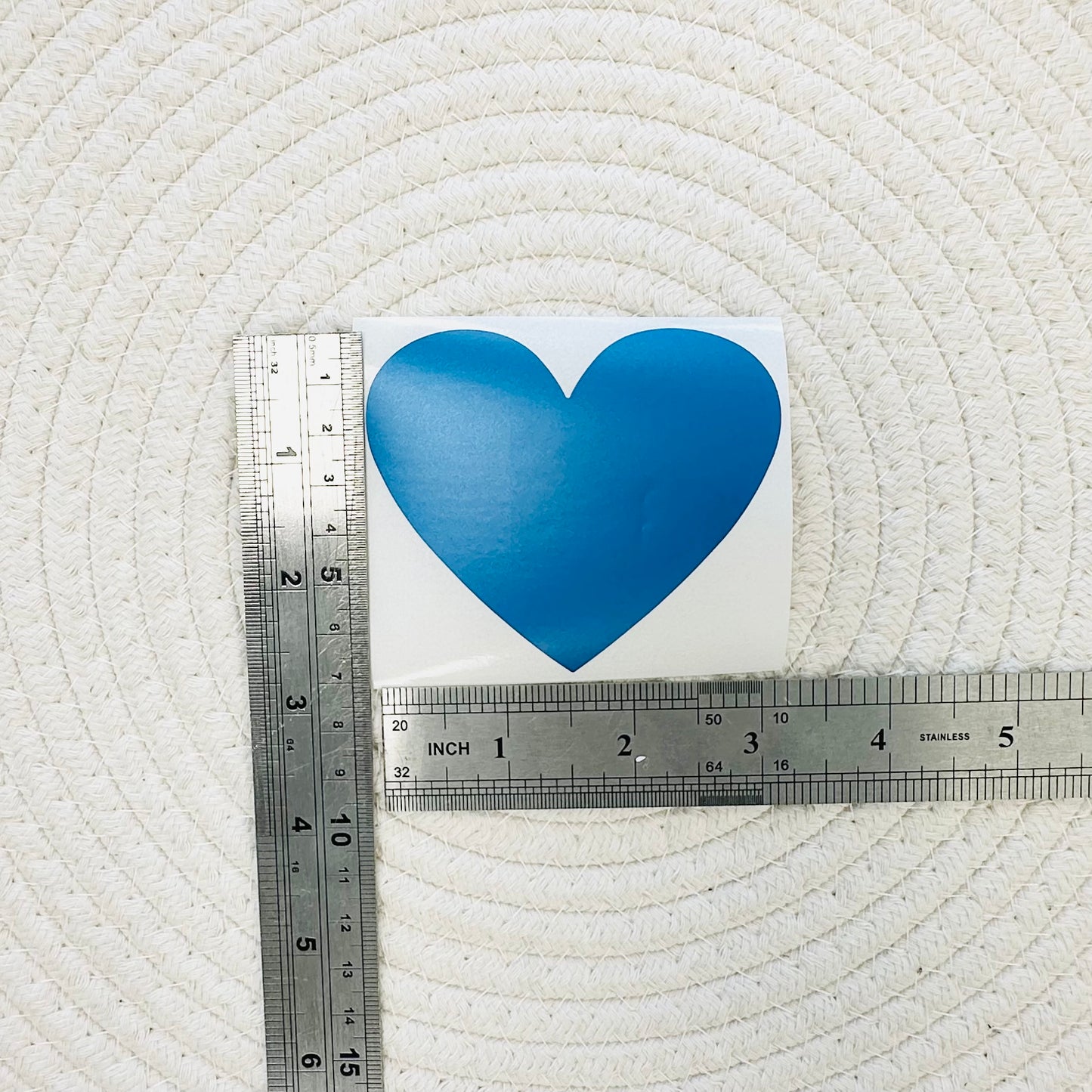 Heart 7x8cm Scratch-Off Sticker (Blue) - Pack of 50