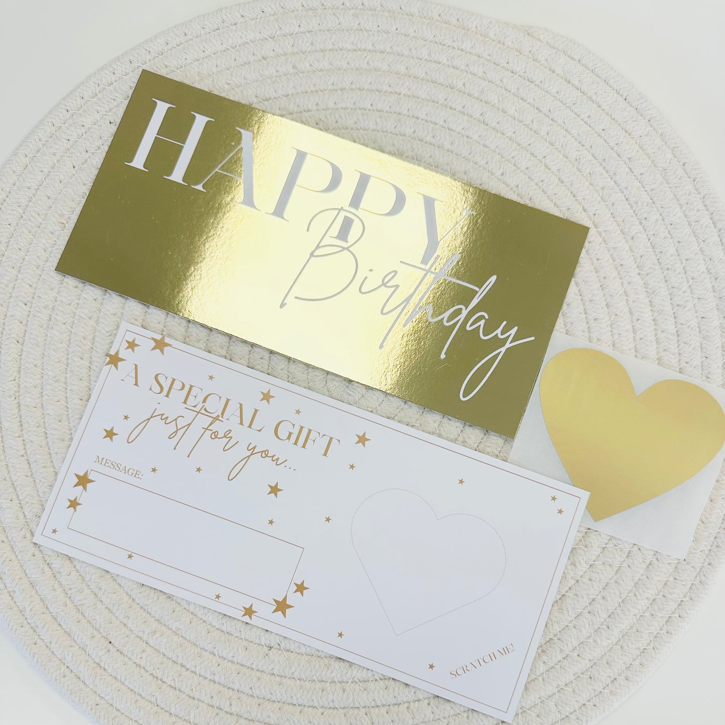 Birthday Gold Foiled DIY Scratch Reveal Voucher