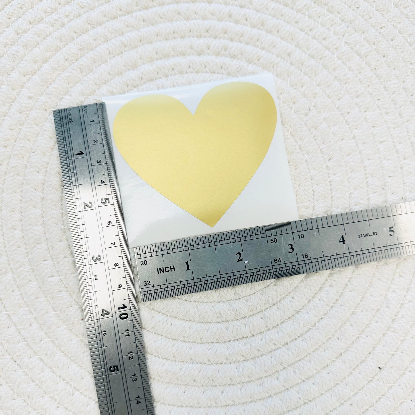 Heart 7x8cm Scratch-Off Sticker (Gold) - Pack of 50