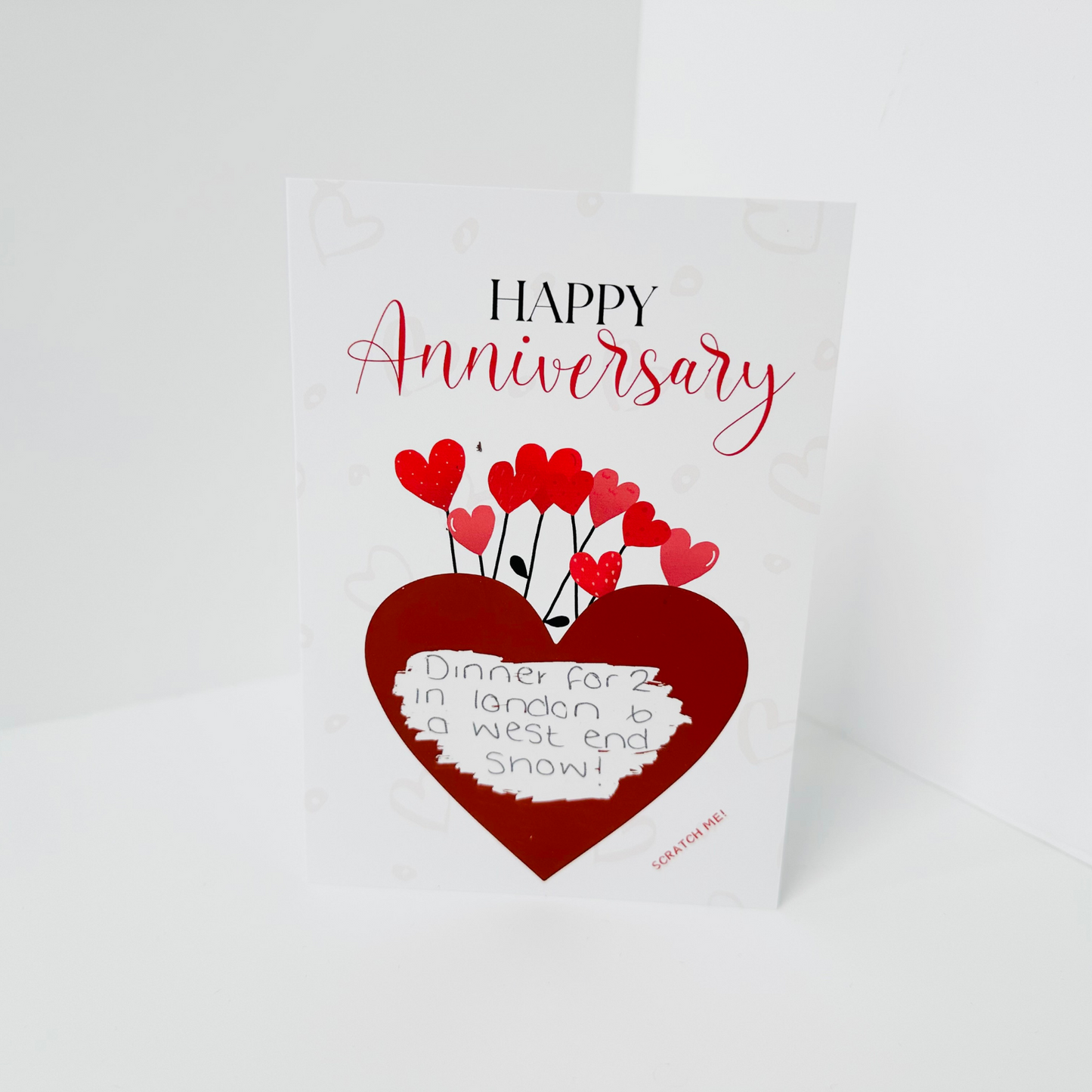 Anniversary DIY Scratch Reveal Card - Heart Flowers