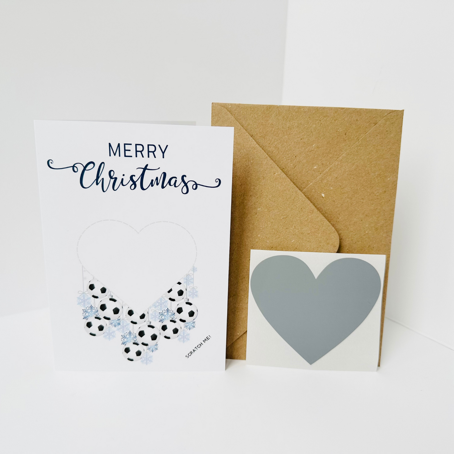 Christmas DIY Scratch Reveal Card - Football Baubles