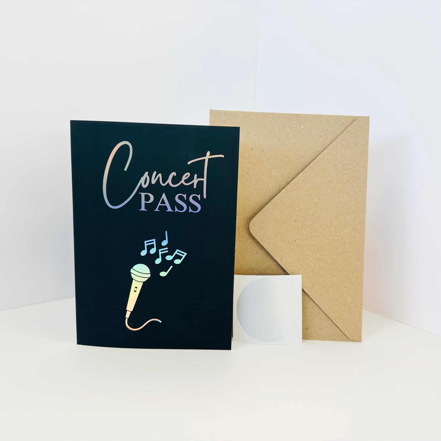 Concert Silver Holographic Foiled DIY Scratch Reveal Card