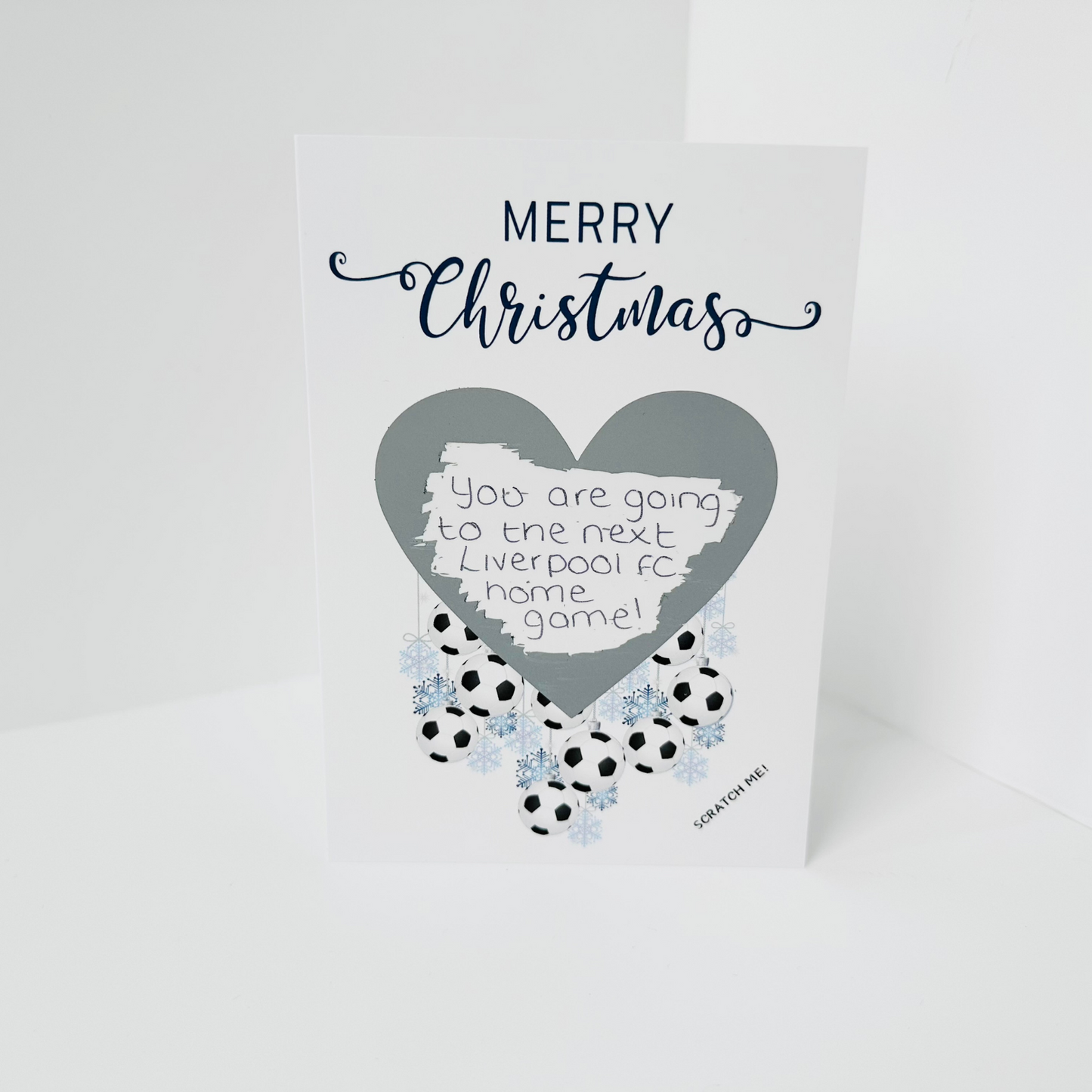 Christmas DIY Scratch Reveal Card - Football Baubles