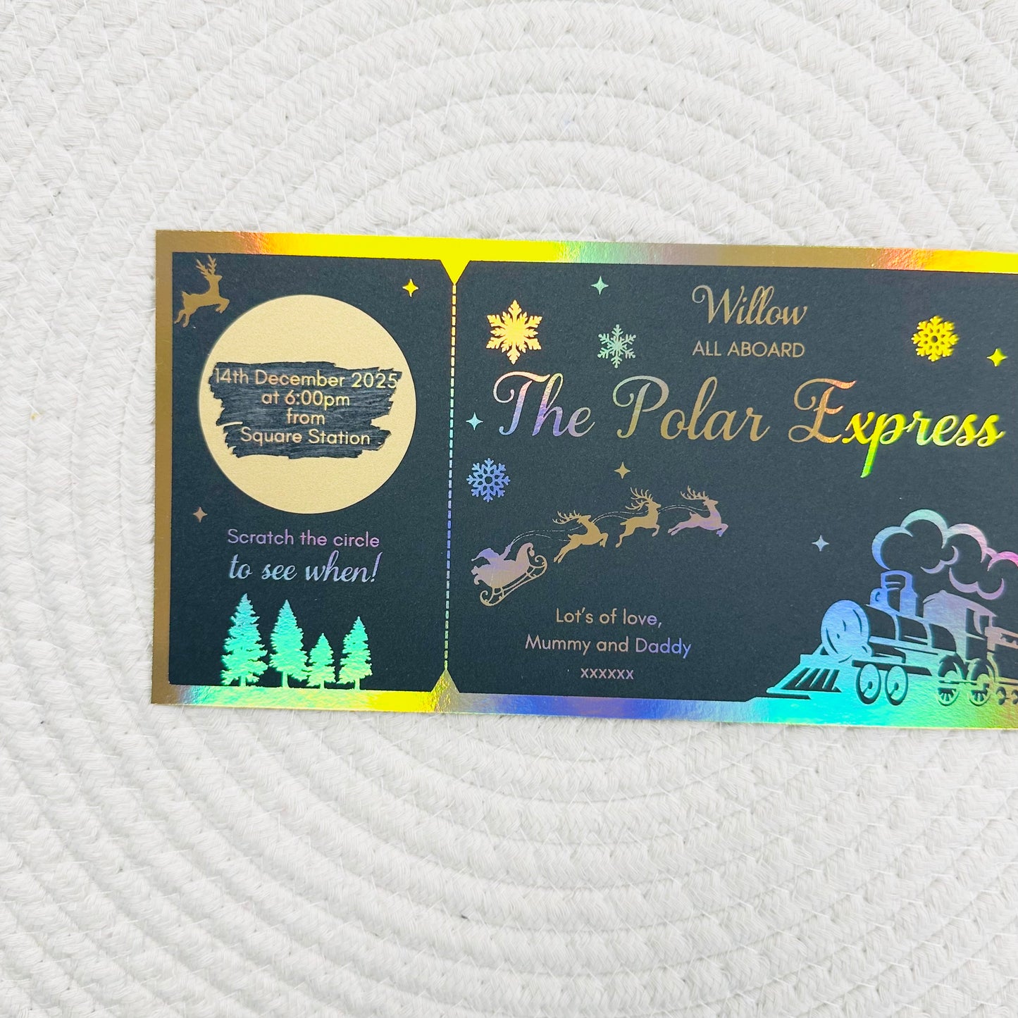 Polar Express Foiled Scratch Reveal Voucher (Black)