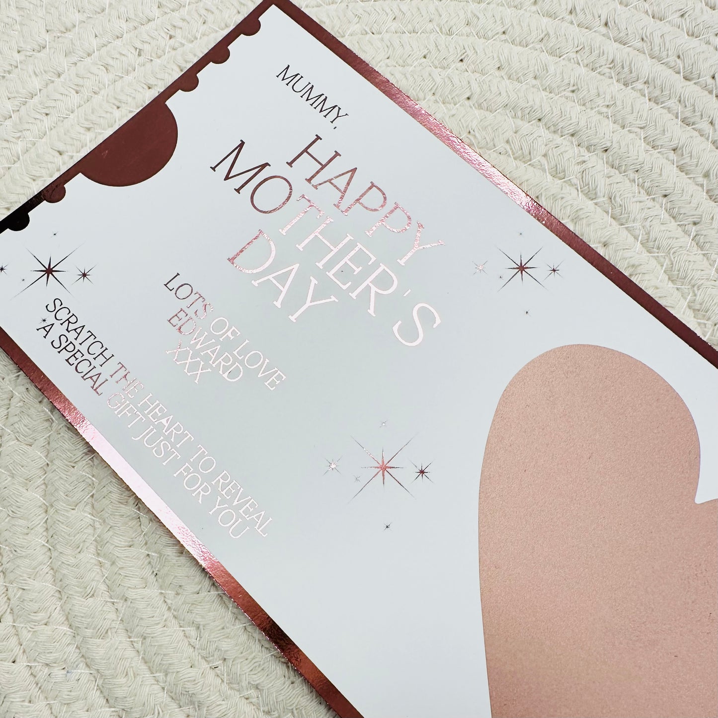 Mother's Day Rose Gold Foiled Scratch Reveal Voucher