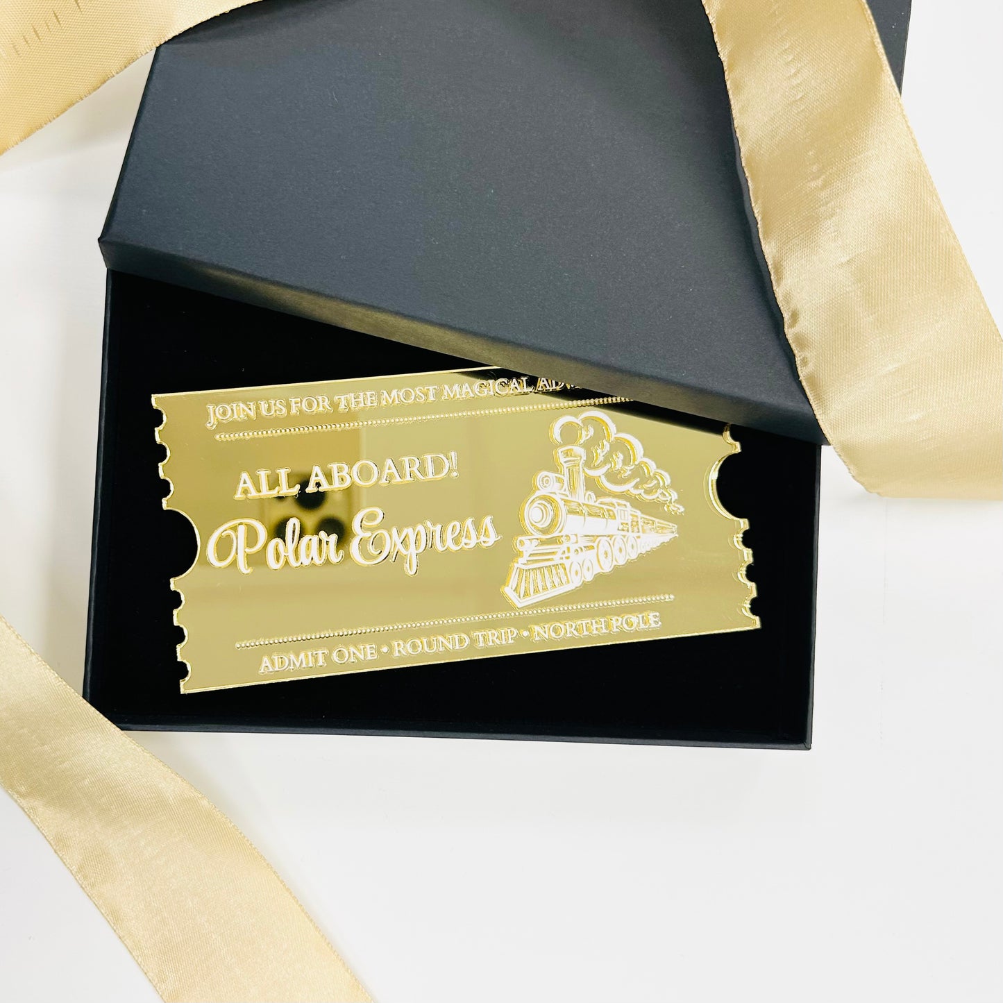 Polar Express Golden Acrylic Ticket