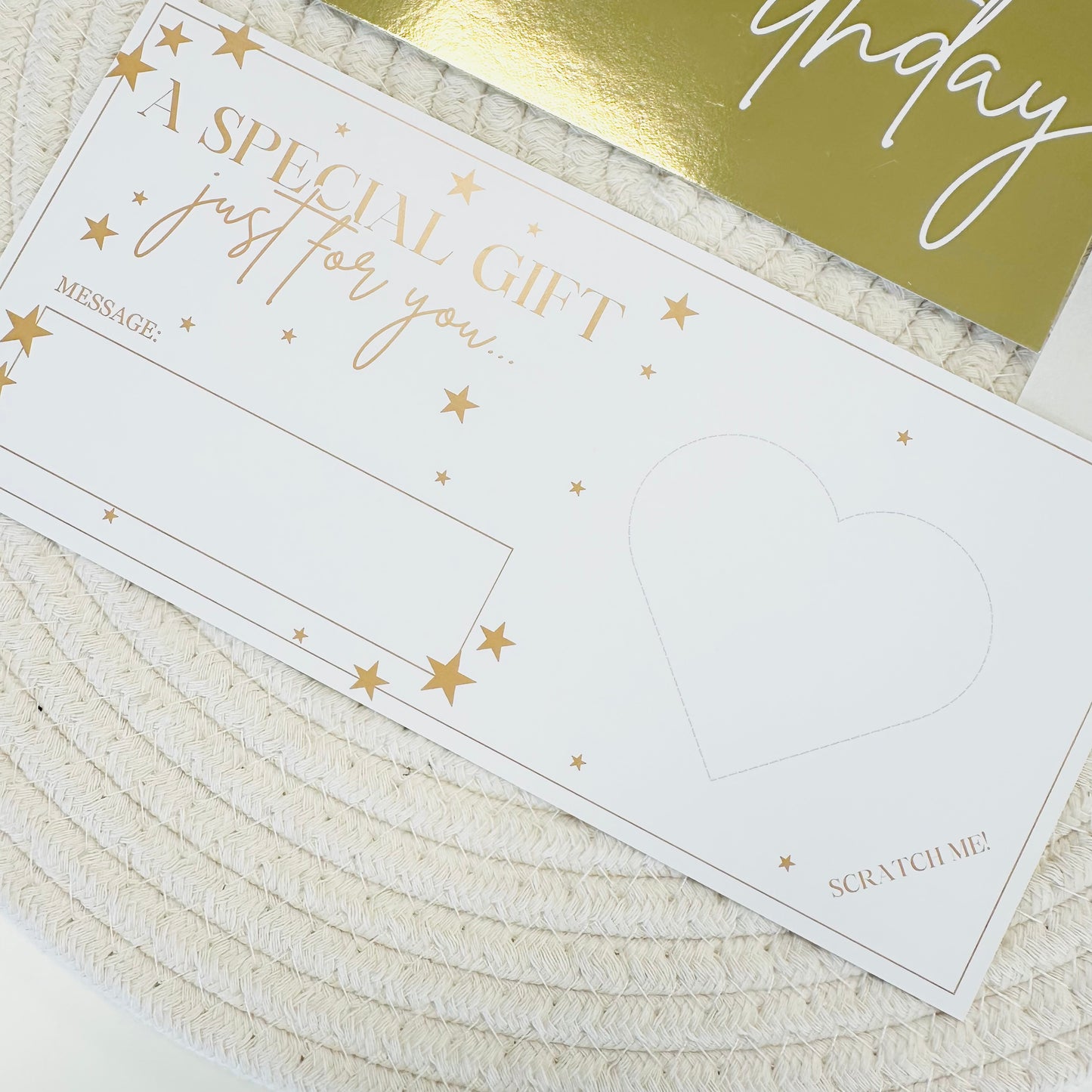 Birthday Gold Foiled DIY Scratch Reveal Voucher