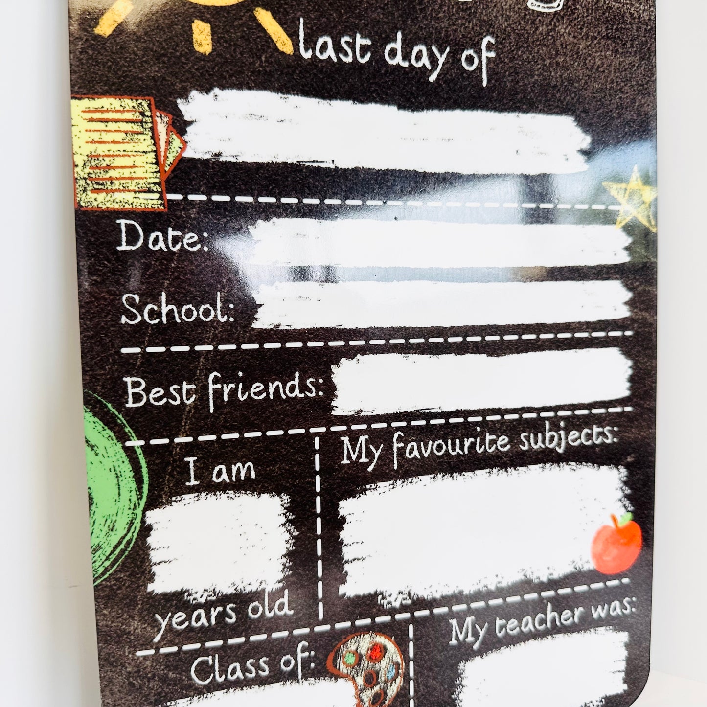 Acrylic Double-sided School Memory Board (Wipeable) - Blackboard Design