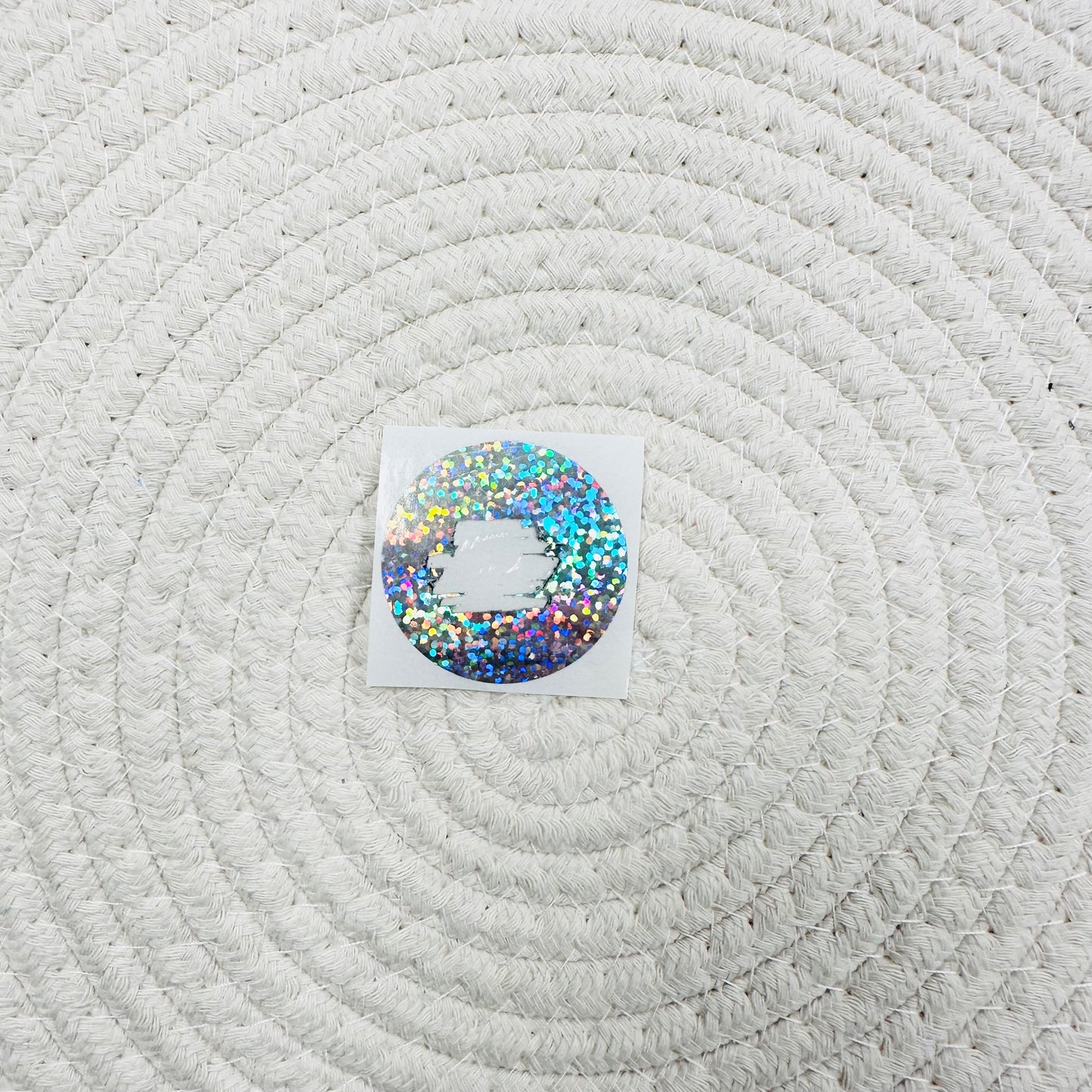 Circle 3.5cm Scratch-Off Sticker (Silver Glitter) - Pack of 50