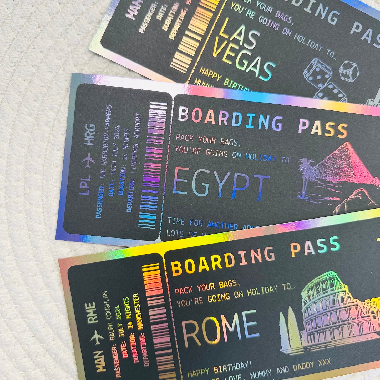 Boarding Pass Gifting/Memento Foiled Ticket (Black)