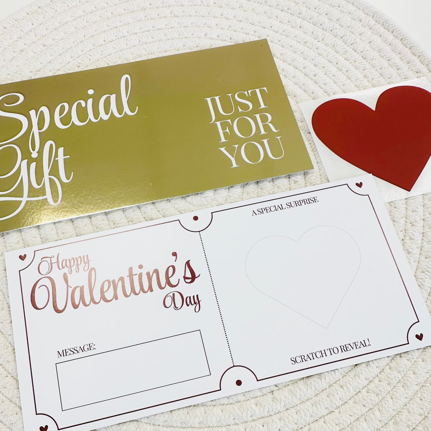 Valentine's Gold Foiled DIY Scratch Reveal Voucher