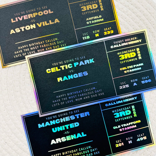 Football Gifting/Memento Foiled Ticket (Black)