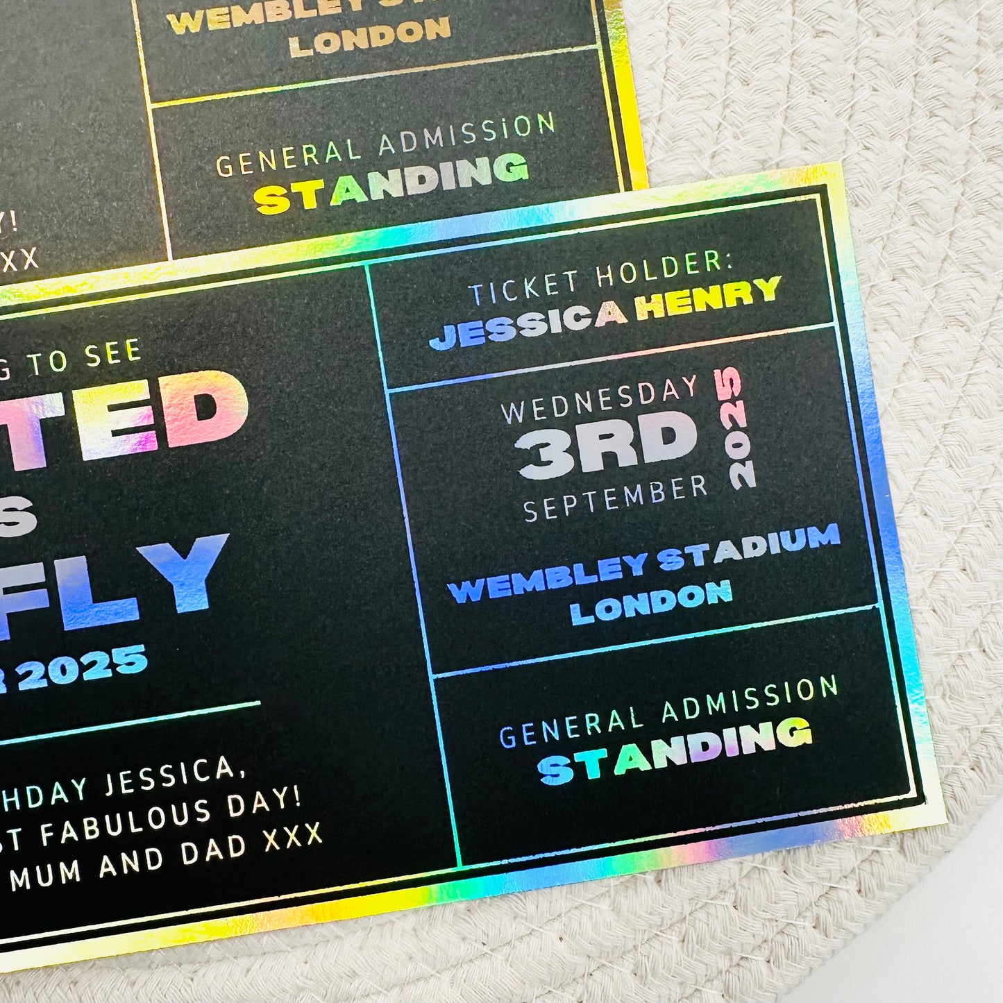 Concert Gifting/Memento Foiled Ticket (Black)