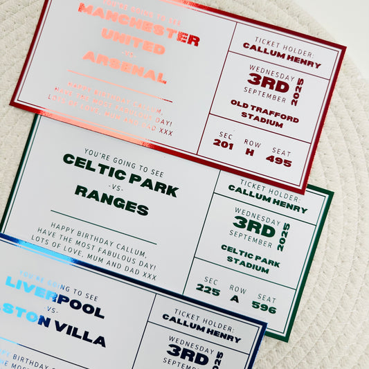 Football Gifting/Memento Foiled Ticket