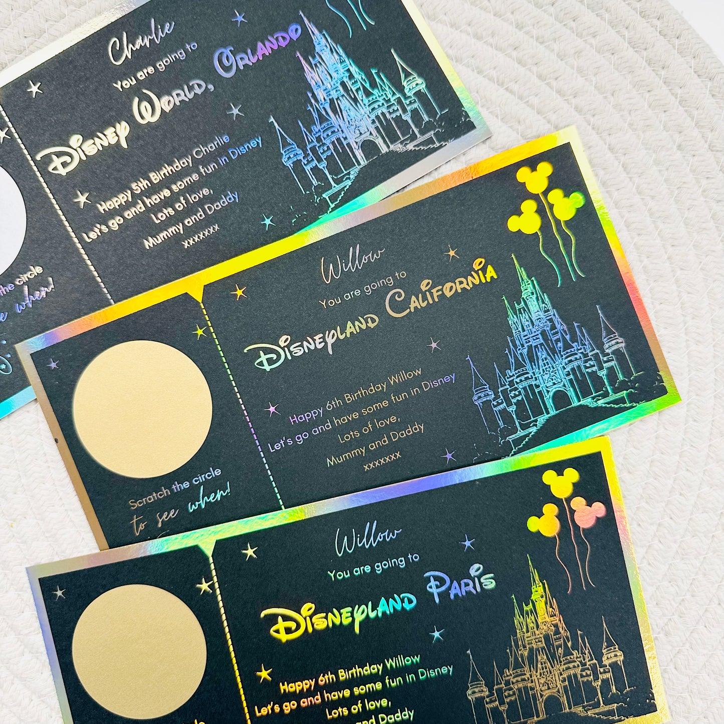 Disneyland Black Foiled Scratch Reveal Voucher