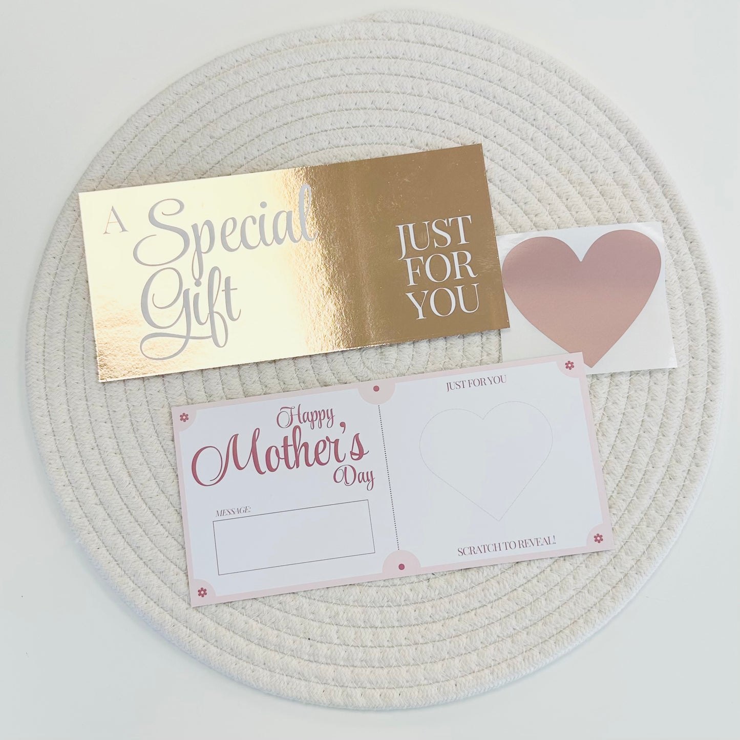 Mother's Day Rose Gold Foiled DIY Scratch Reveal Voucher