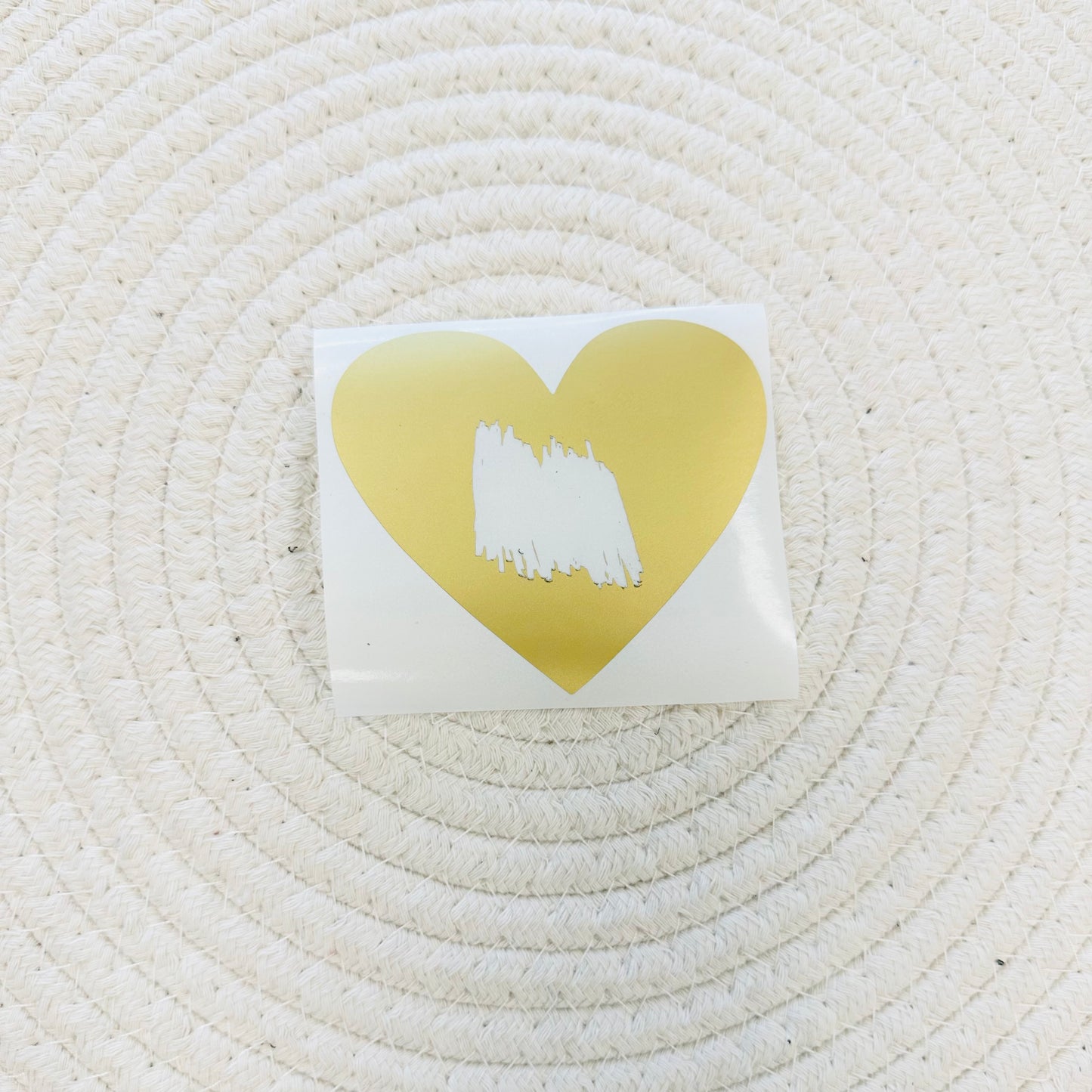 Heart 7x8cm Scratch-Off Sticker (Gold) - Pack of 50