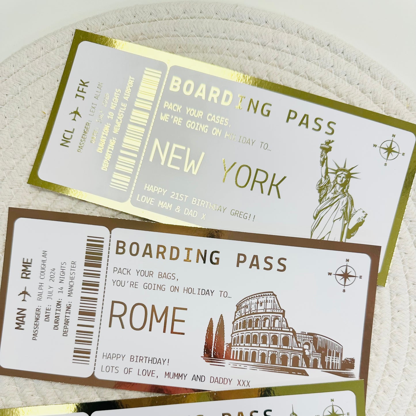 Boarding Pass Gifting/Memento Foiled Ticket