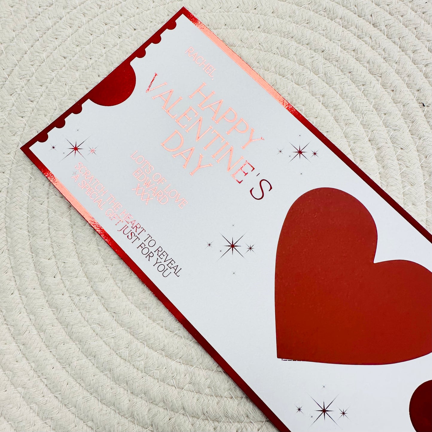 Valentine's Red Foiled Scratch Reveal Voucher