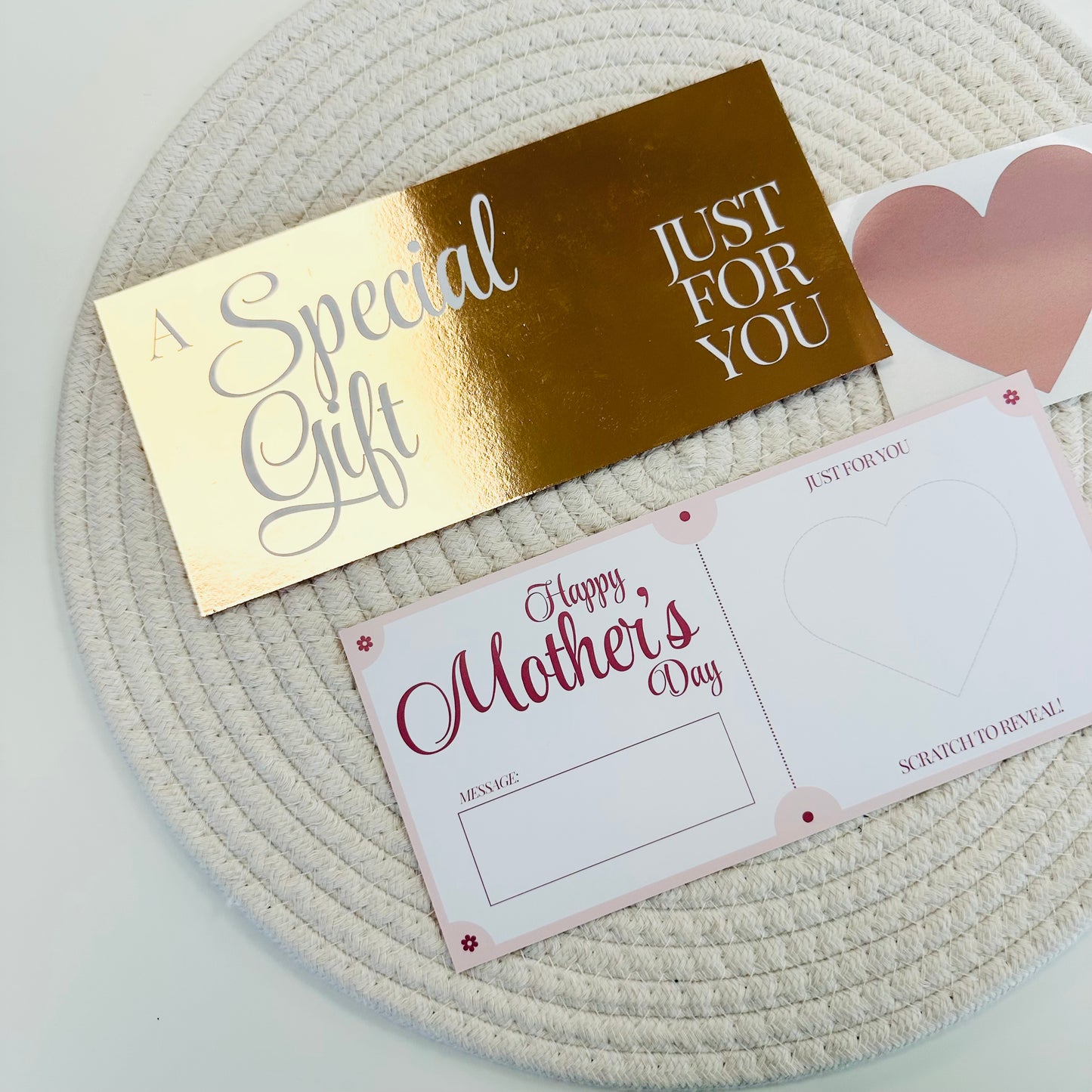 Mother's Day Rose Gold Foiled DIY Scratch Reveal Voucher