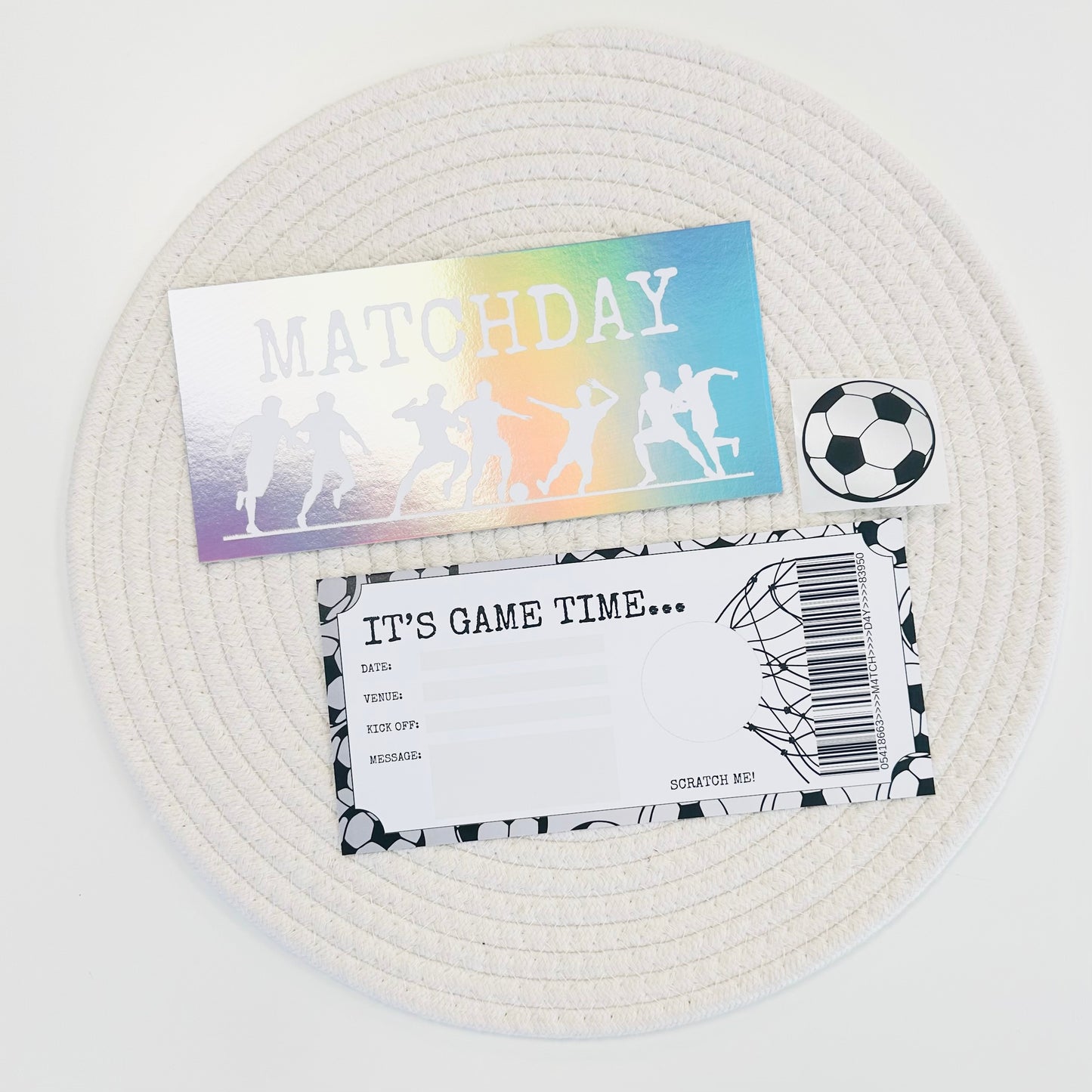 Football Silver Holographic Foiled DIY Scratch Reveal Voucher