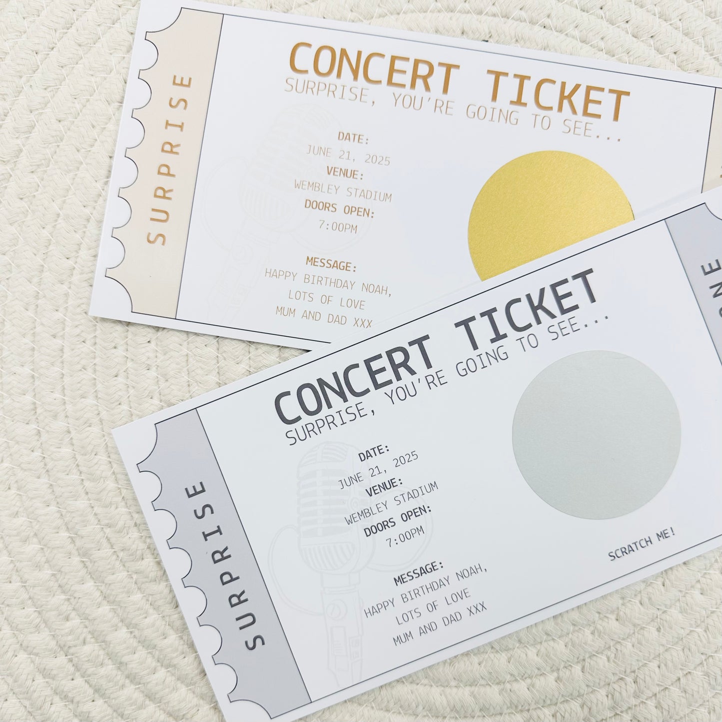 Concert Scratch Reveal Ticket