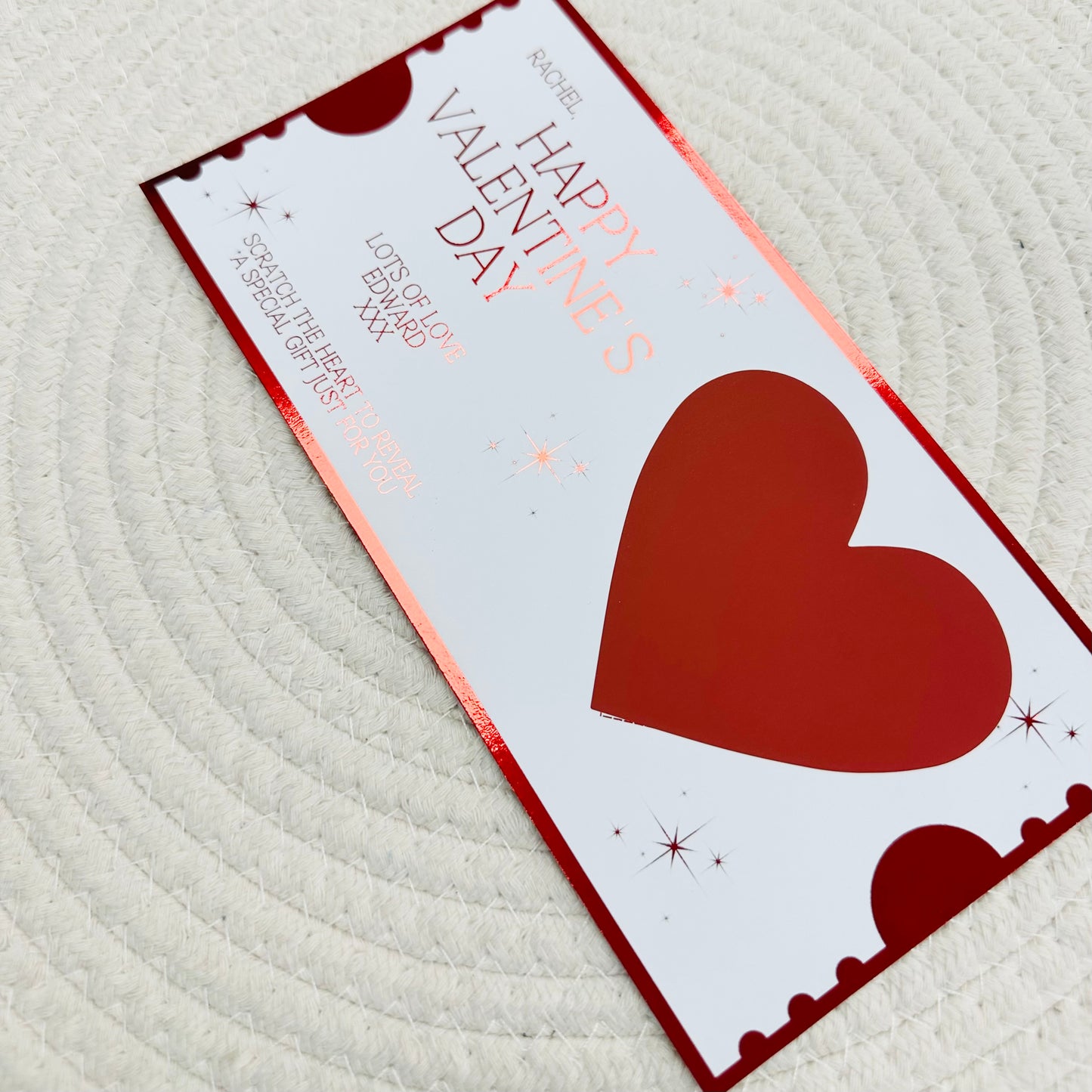 Valentine's Red Foiled Scratch Reveal Voucher