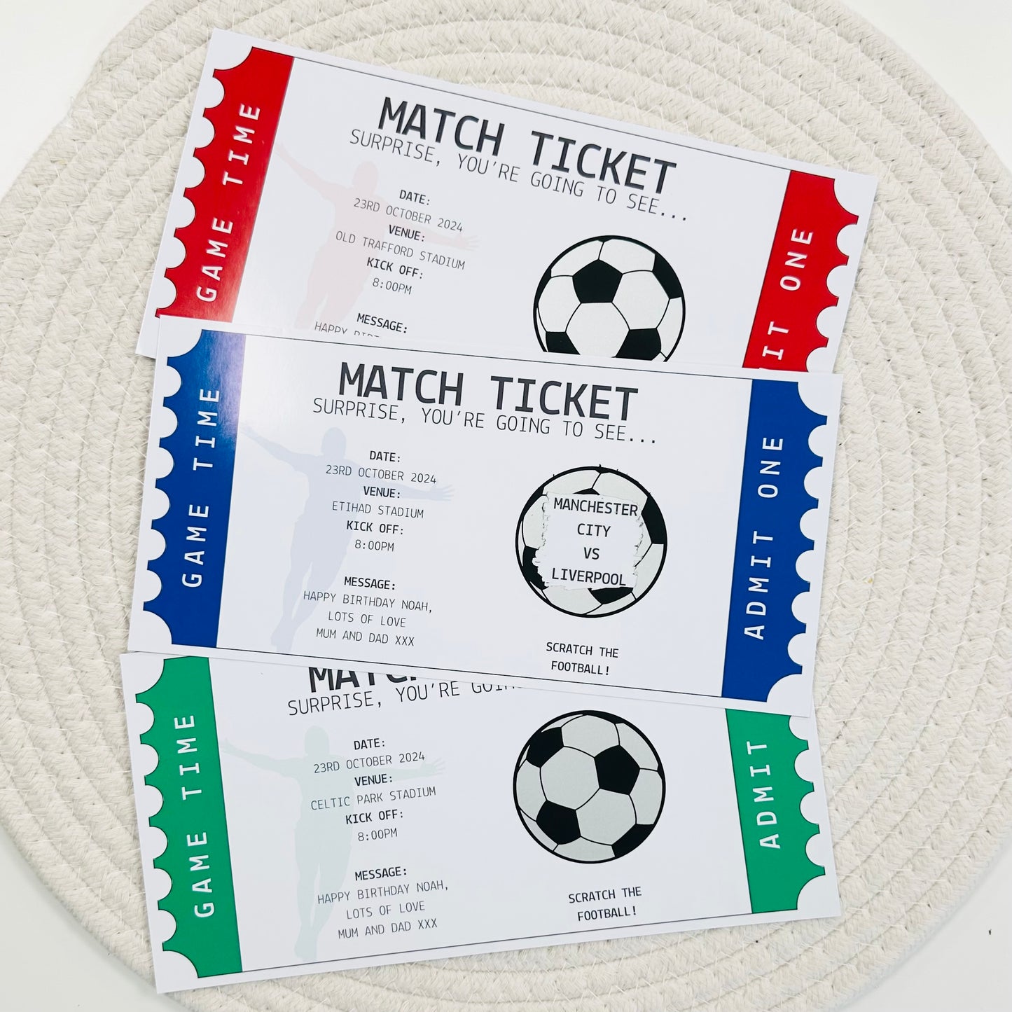 Football Match Scratch Reveal Ticket