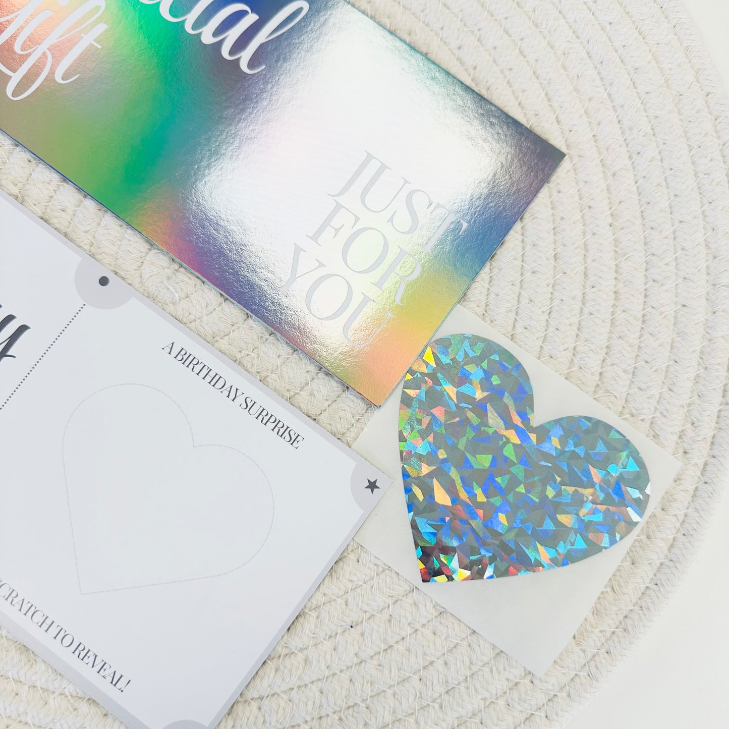 Birthday Silver Holographic Foiled DIY Scratch Reveal Voucher