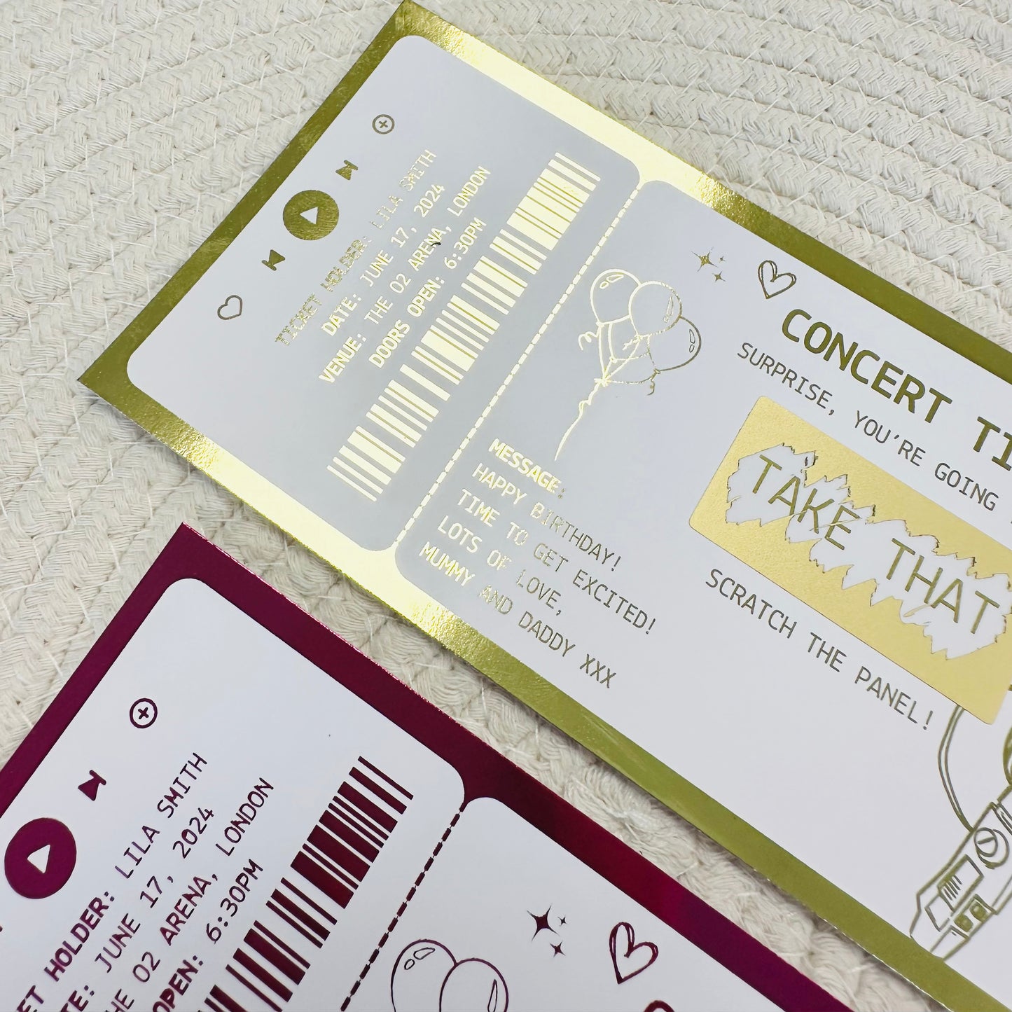 Concert Foiled Scratch Reveal Voucher