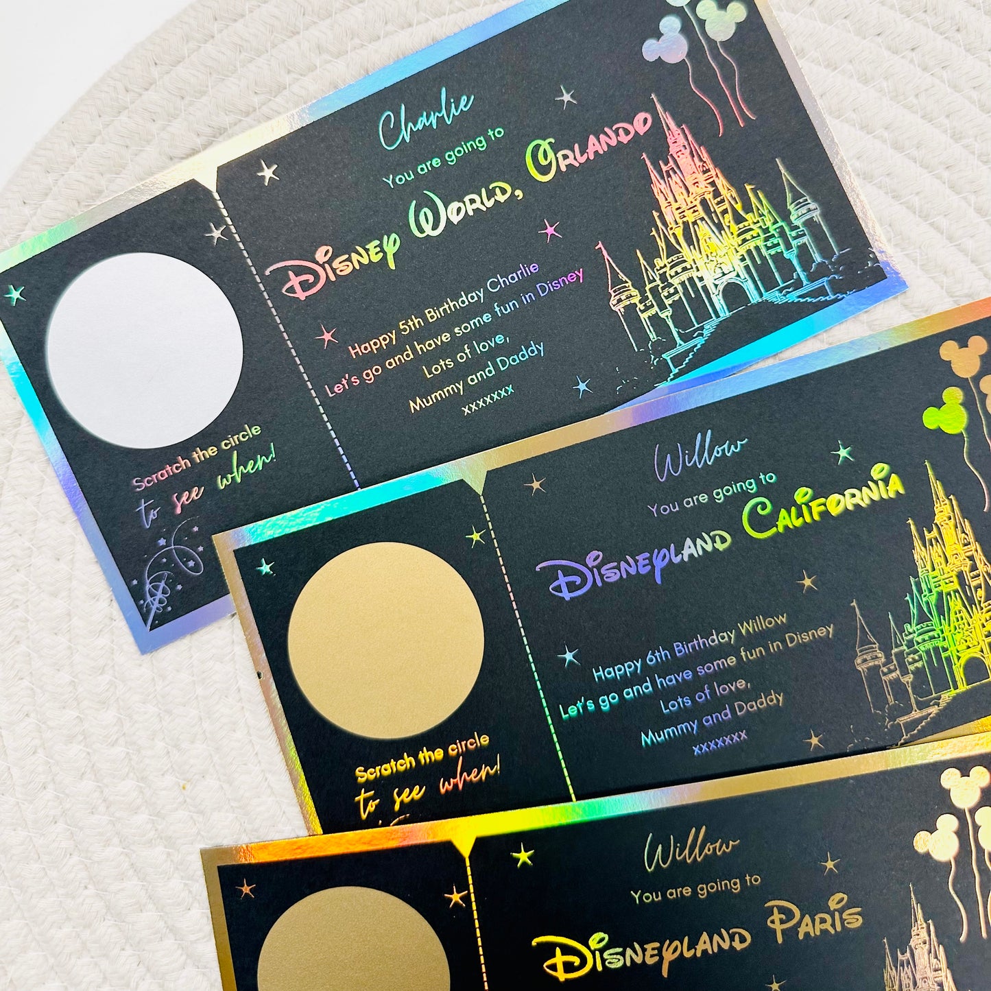 Disneyland Black Foiled Scratch Reveal Voucher