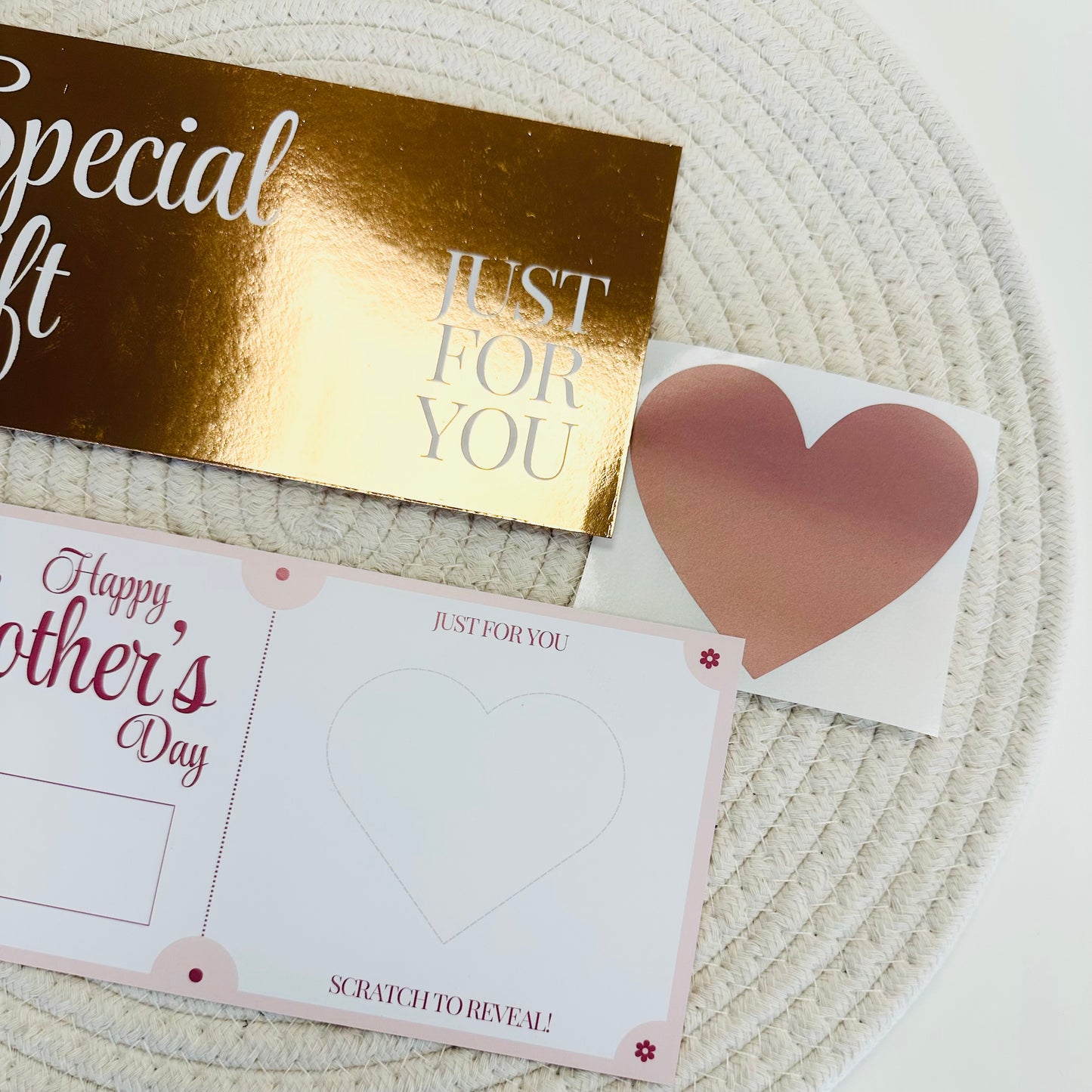 Mother's Day Rose Gold Foiled DIY Scratch Reveal Voucher