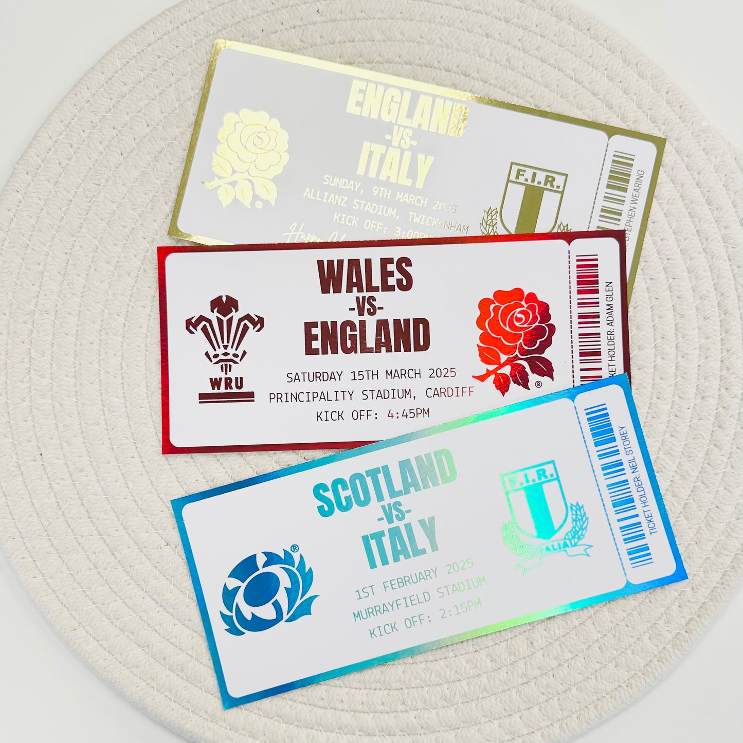 Rugby Gifting/Memento Foiled Ticket