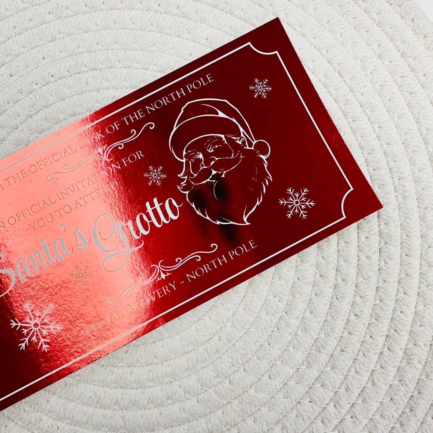 Santa's Grotto Red Foiled Ticket