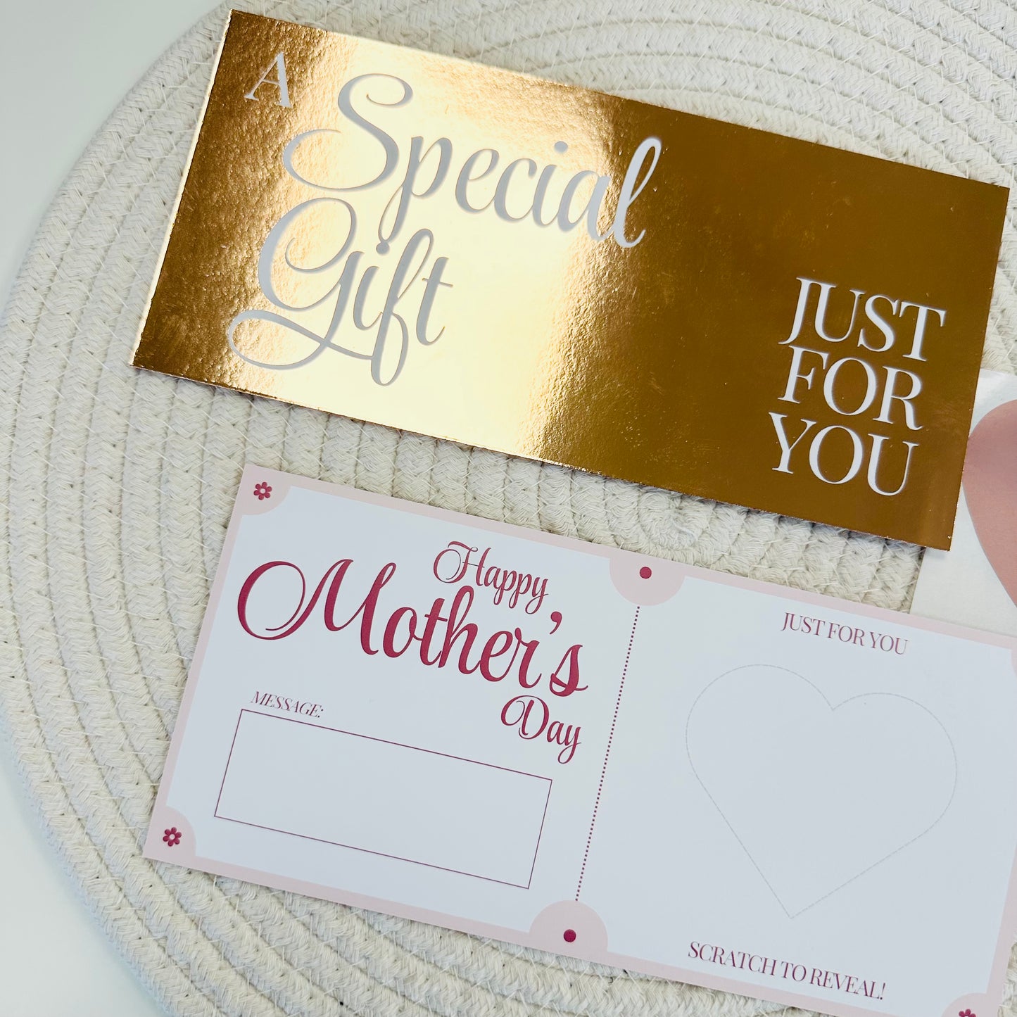 Mother's Day Rose Gold Foiled DIY Scratch Reveal Voucher