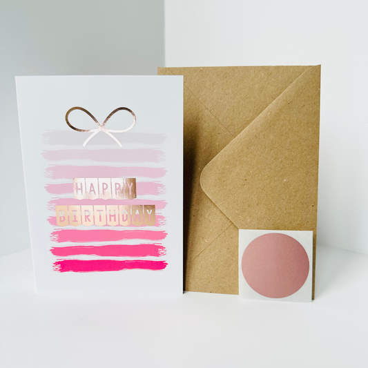 Birthday Rose Gold Foiled DIY Scratch Reveal Card - Pink Present