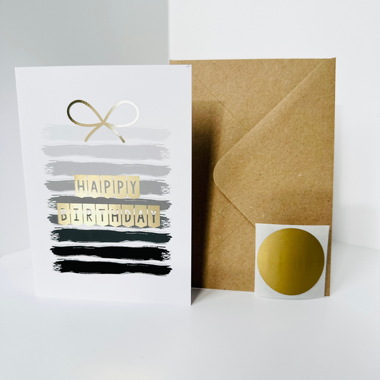 Birthday Gold Foiled DIY Scratch Reveal Card - Black Present